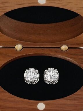 Sterling Silver Stud Earrings Hypoallergenic Cubic Zirconia w/ Luxury Packaging